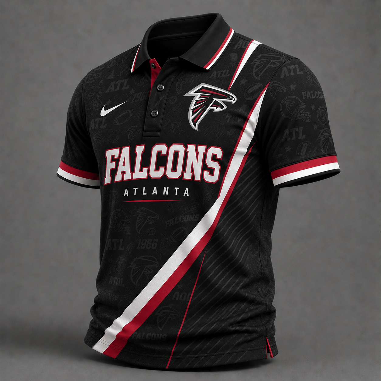 AF Premium NFL Diagonal Stripe Polo Shirt