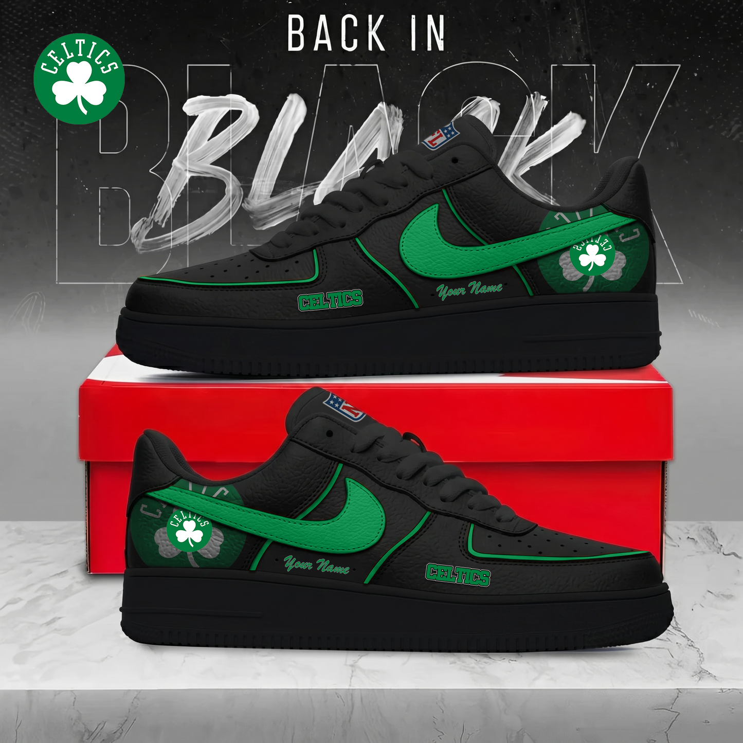 BC x NBA Back In Black AF1 Sneakers 270626