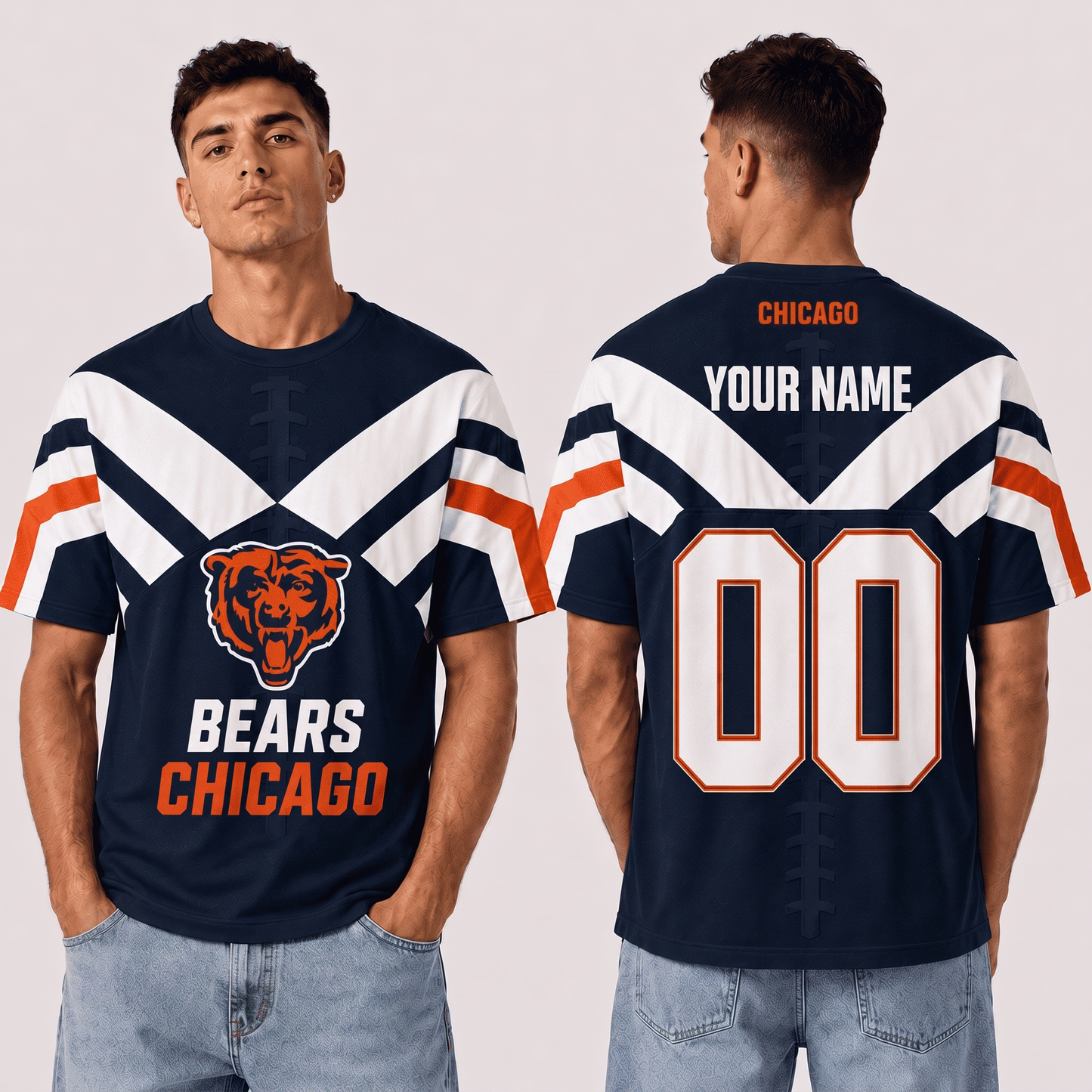 CHI x NFL Premium T-Shirt 3D Personalized Gift For Fan