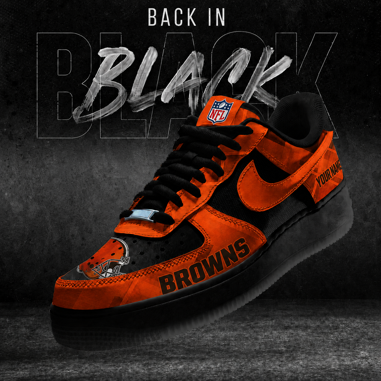 CLE x NFL Back In Black V2 AF1 Sneakers 270626