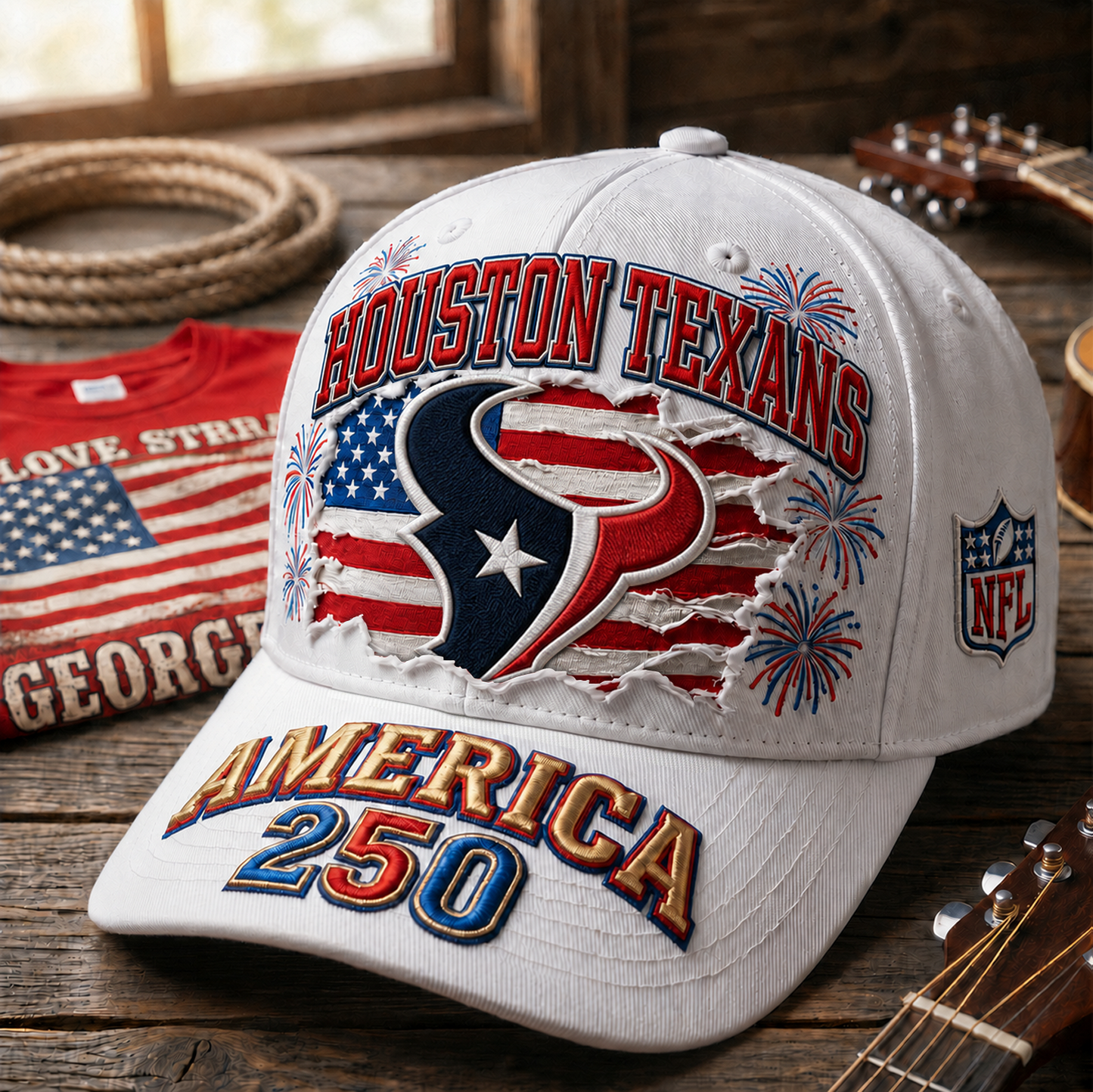 HOU x NFL Premium Cap 250 Years Anniversary Of Freedom 0107