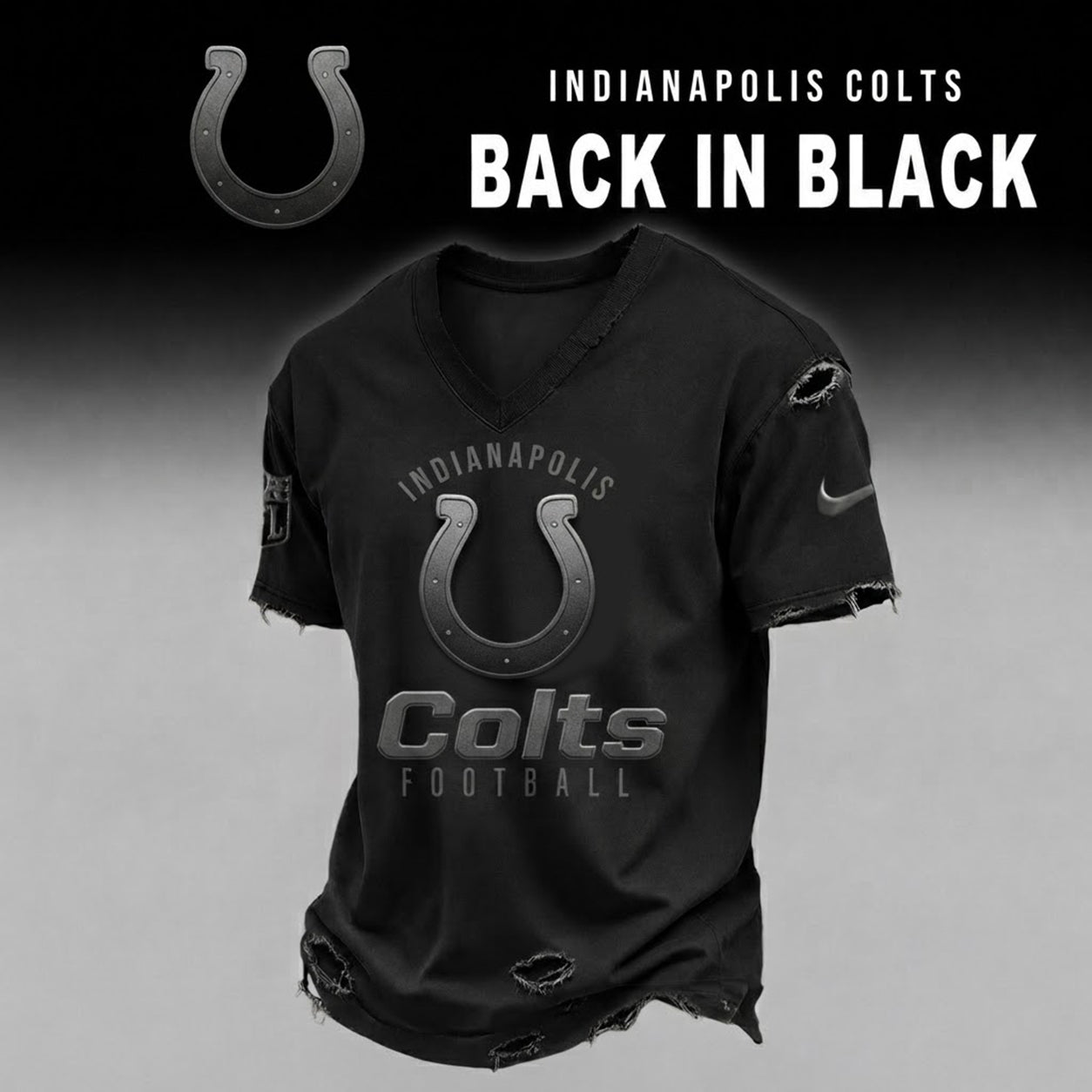IC x NFL Back In Black V-neck Shirt 290626