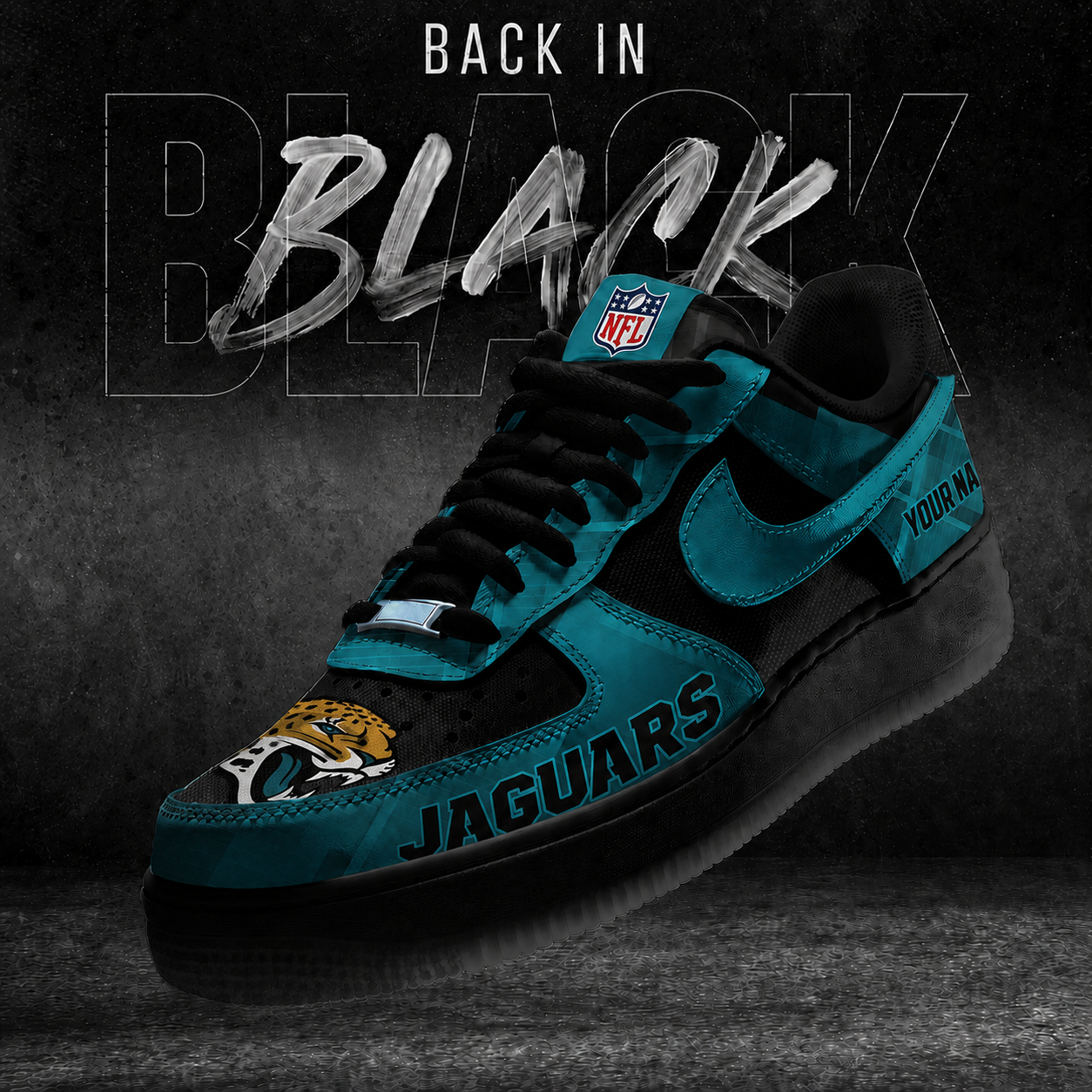 JJ x NFL Back In Black V2 AF1 Sneakers 270626