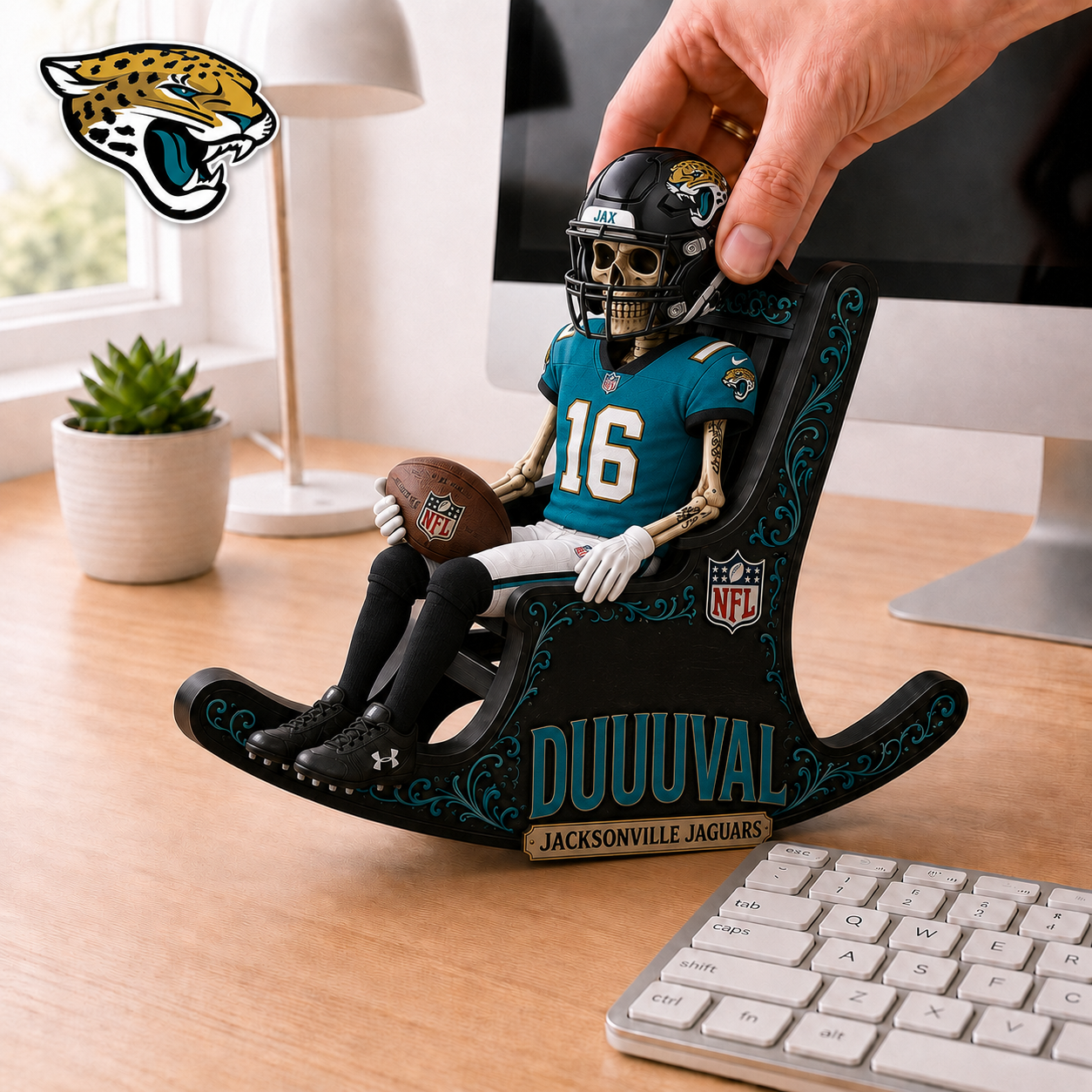 JJ x NFL Skeleton Rocking Chair Custom Shape 3 Layers