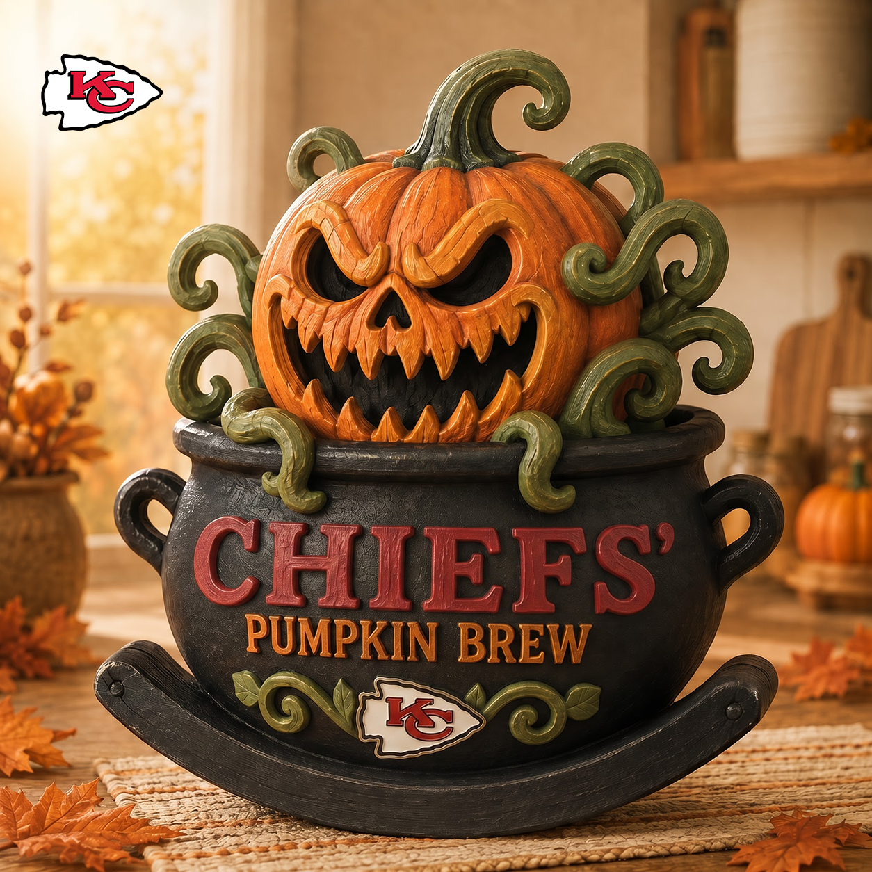 KCC Premium Pumpkin Brew Wooden Block Custom Shape 3 Layers