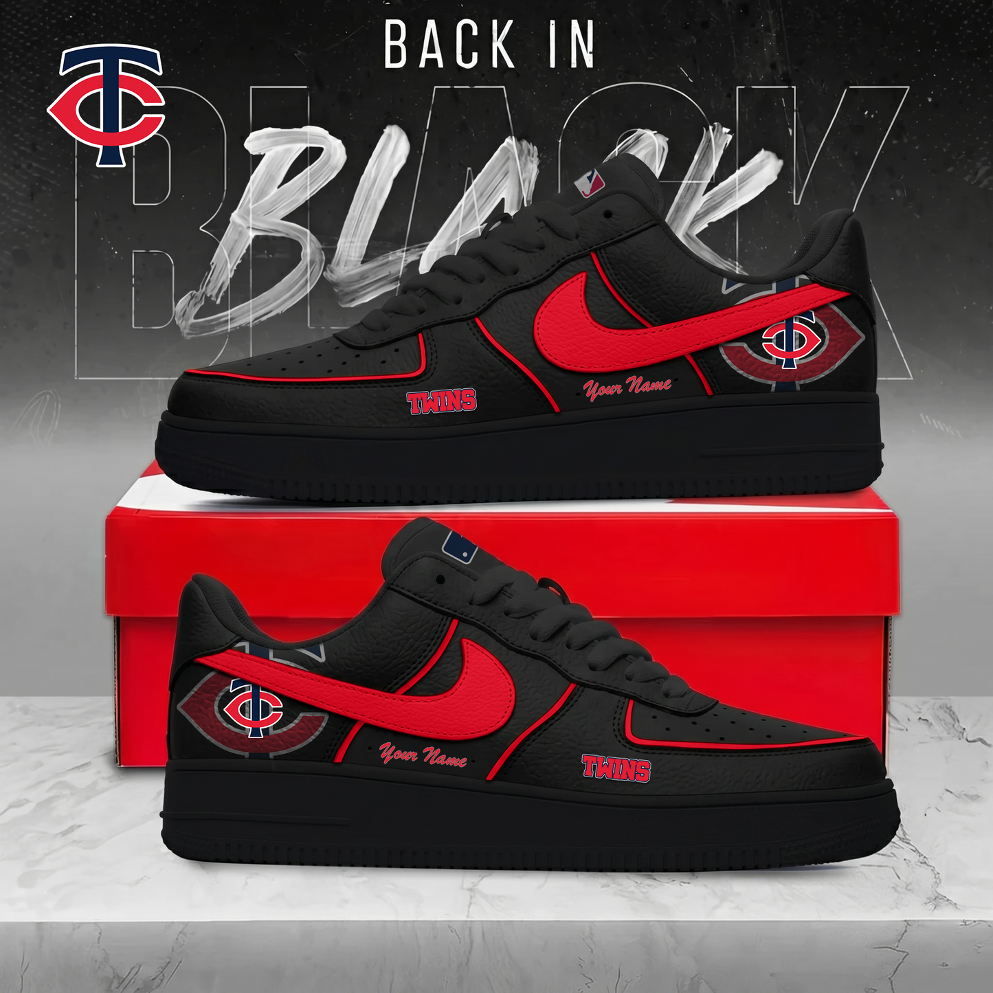 MT x MLB Back In Black AF1 Sneakers 270626