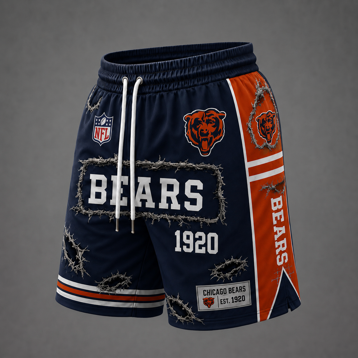 NFL x CHI Distressed Shorts