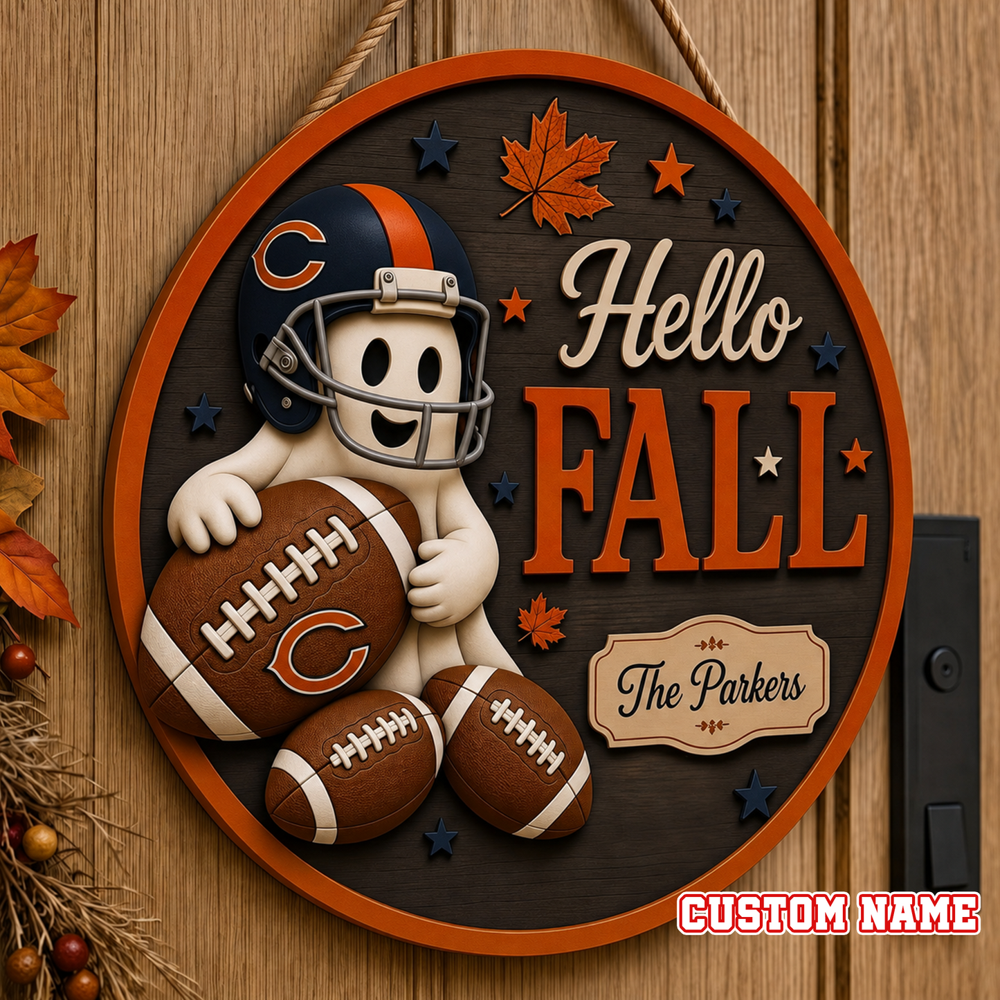NFL x CHI Hello Fall Custom Name Suncatcher