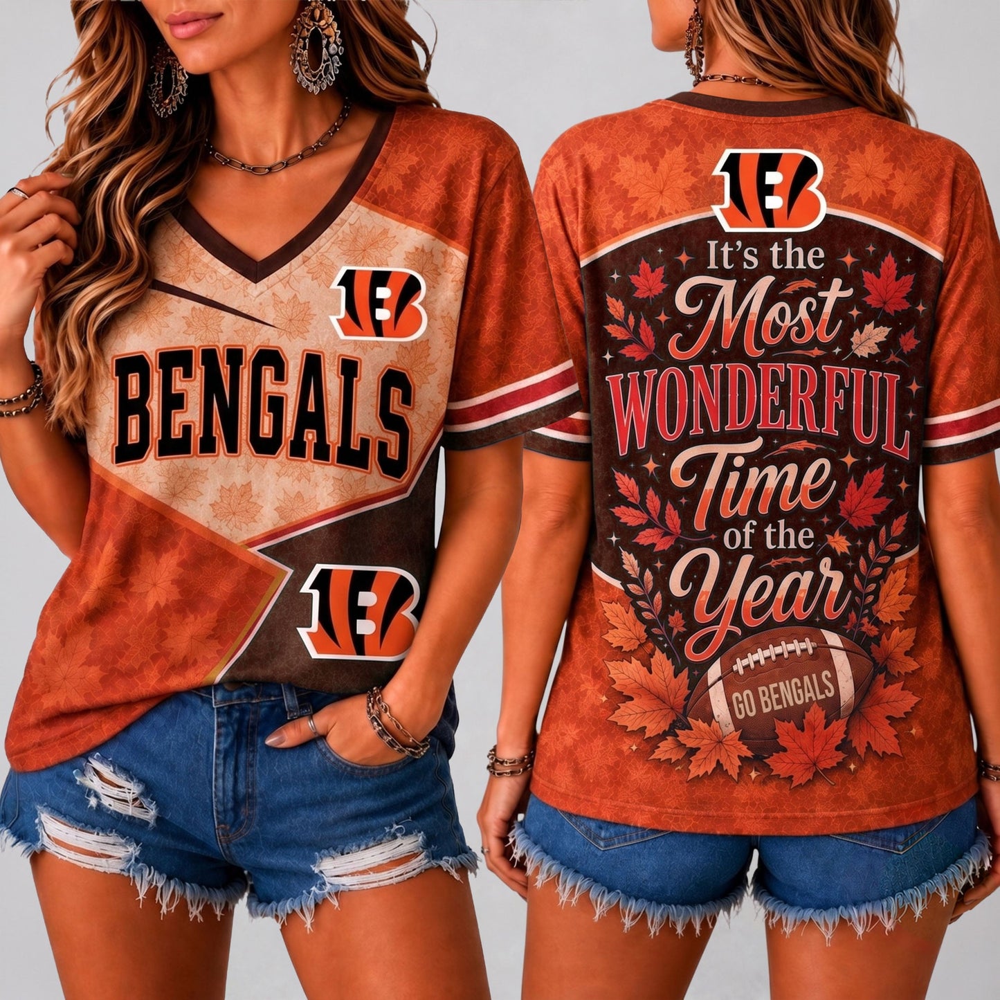 NFL x CIN Wonderful Time V-neck Shirt