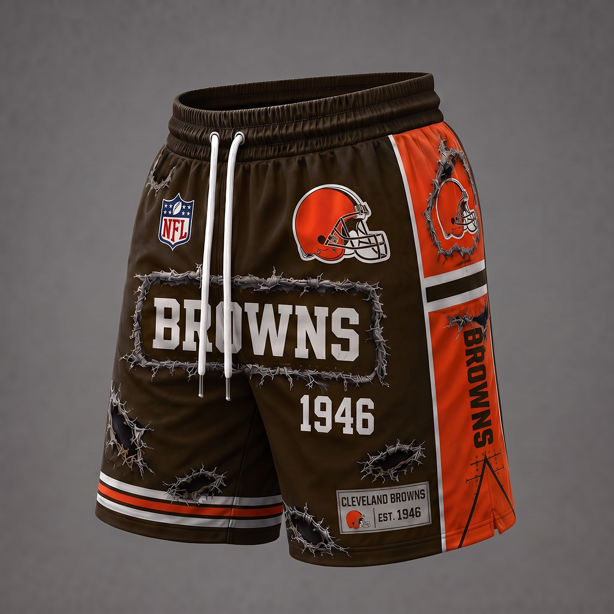 NFL x CLE Distressed Shorts