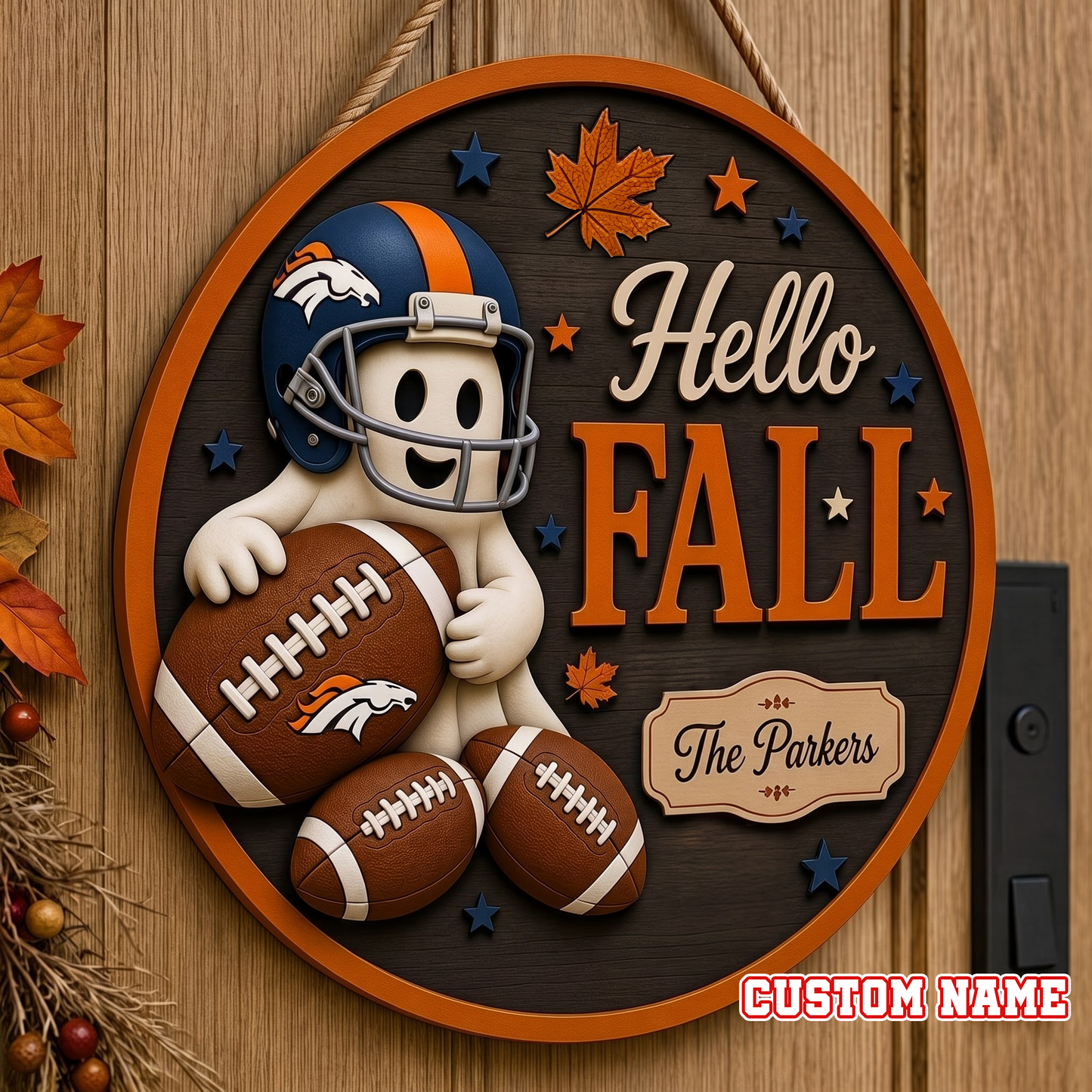 NFL x DEN Hello Fall Custom Name Suncatcher