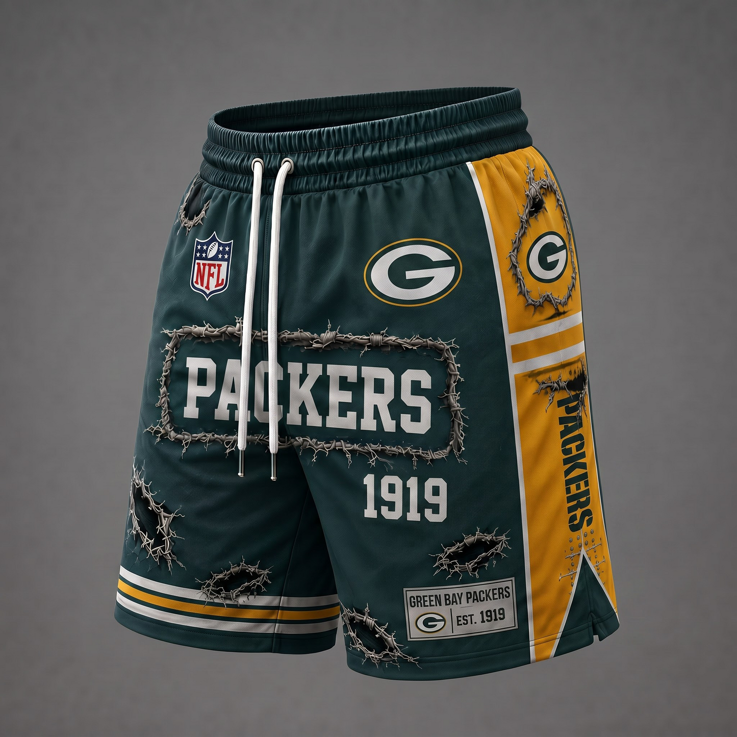NFL x GB Distressed Shorts