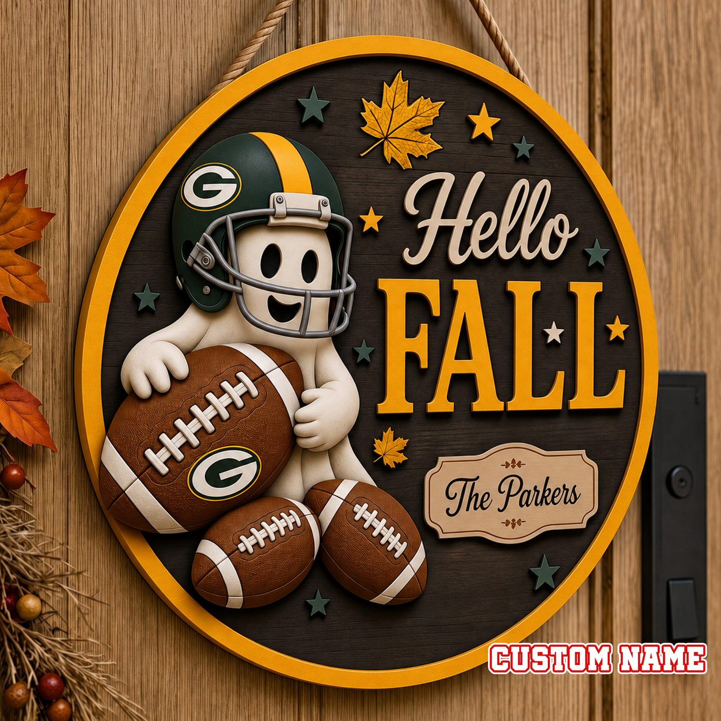 NFL x GB Hello Fall Custom Name Suncatcher