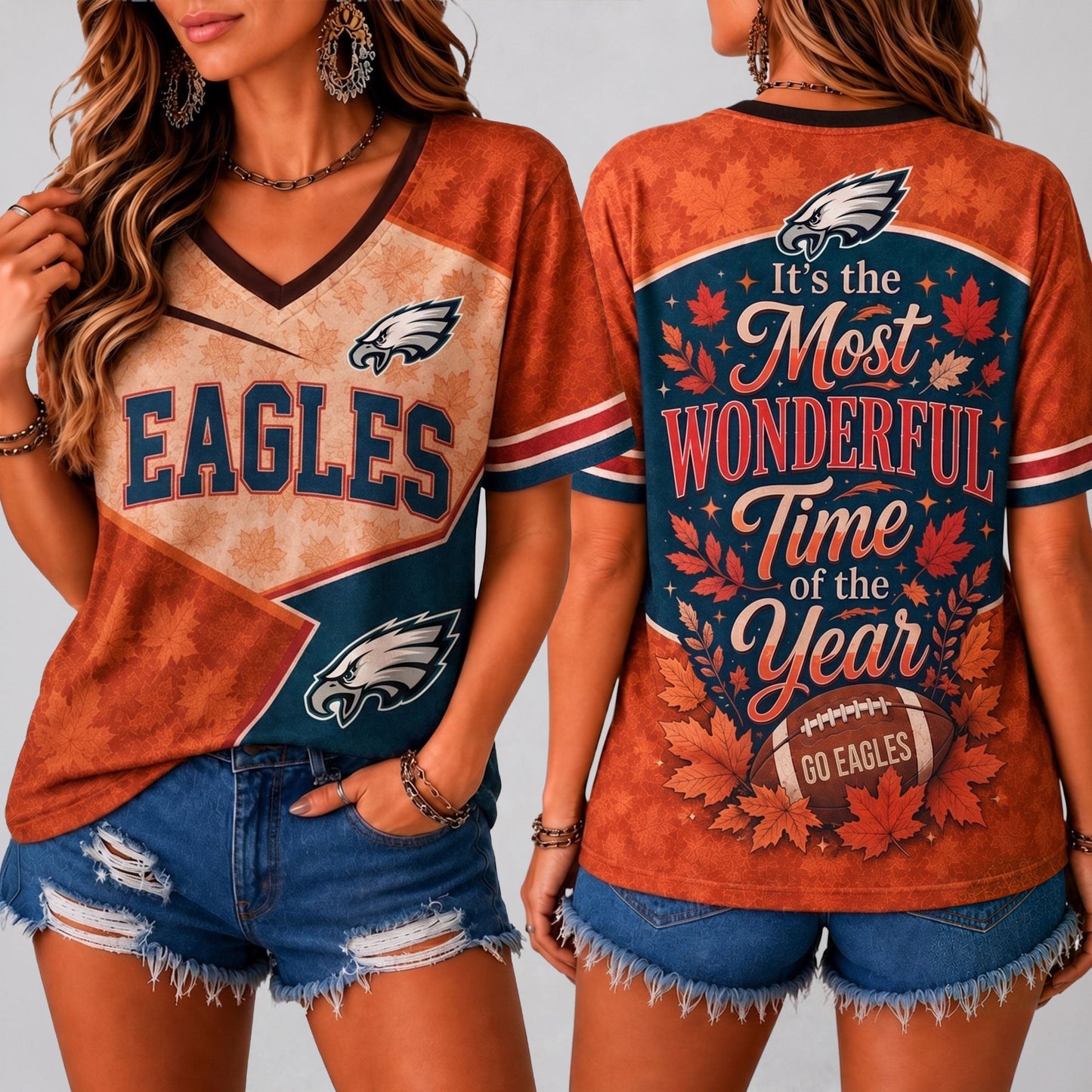 NFL x PHI Wonderful Time V-neck Shirt