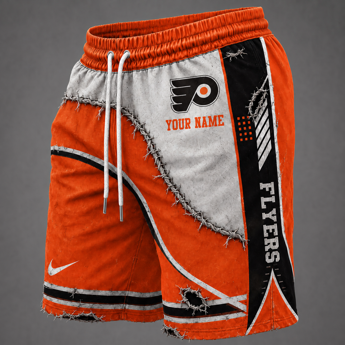 NHL x PHI Distressed Custom Name Shorts