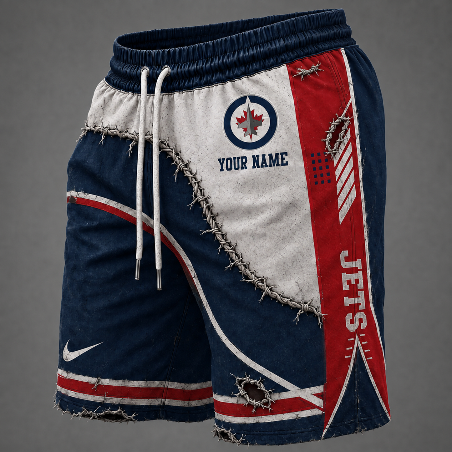 NHL x WIN Distressed Custom Name Shorts