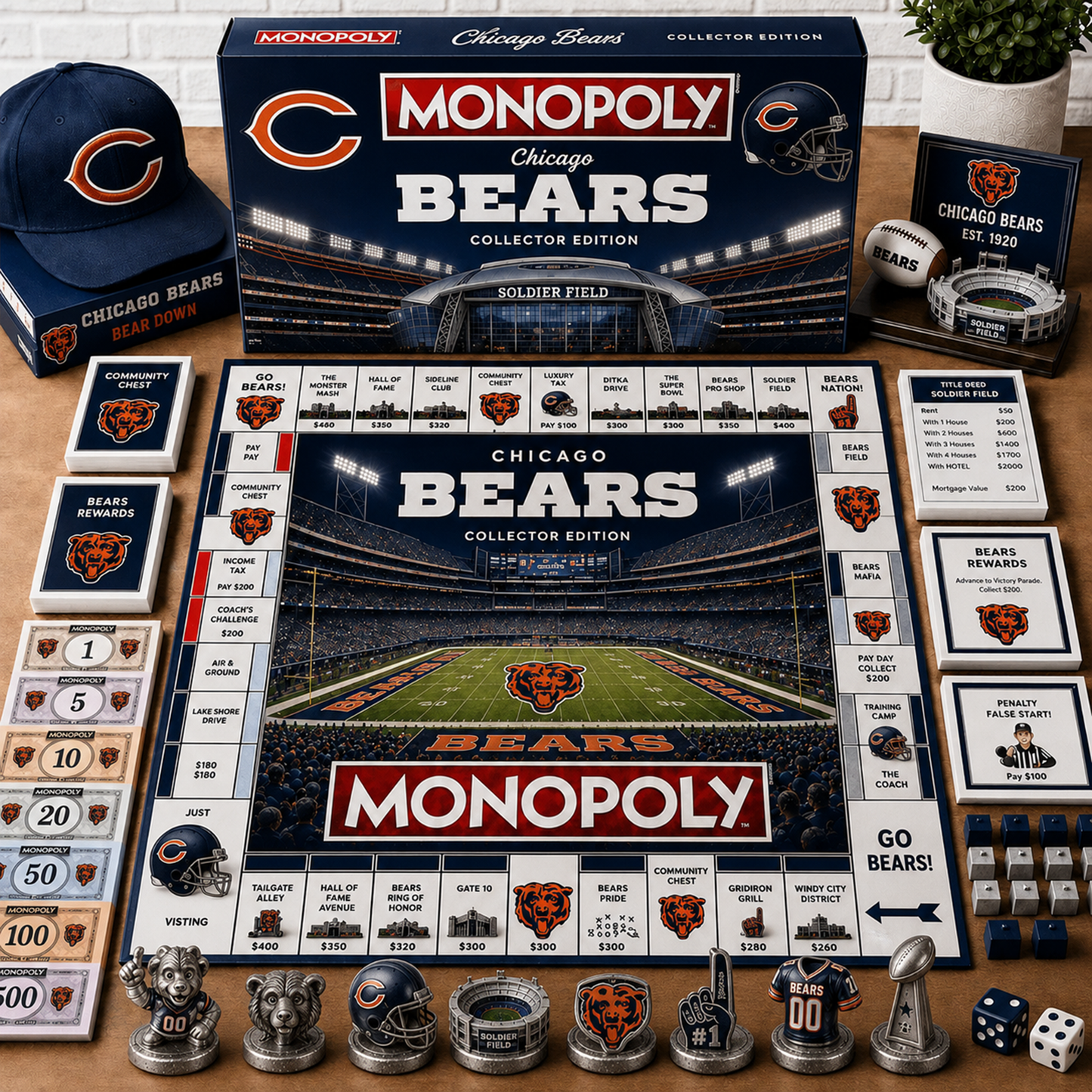 Premium NFL CHI Monopoly Collector’s Edition Board Game