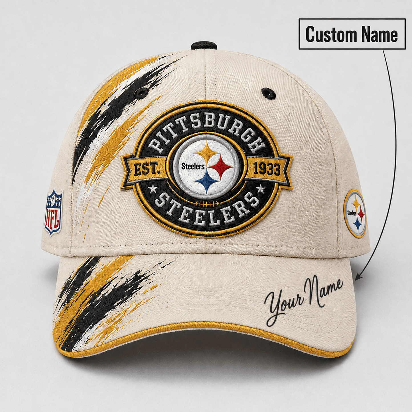 Premium NFL x PIT Custom Name Cap For Football Fans Loving Sporty Style 030726