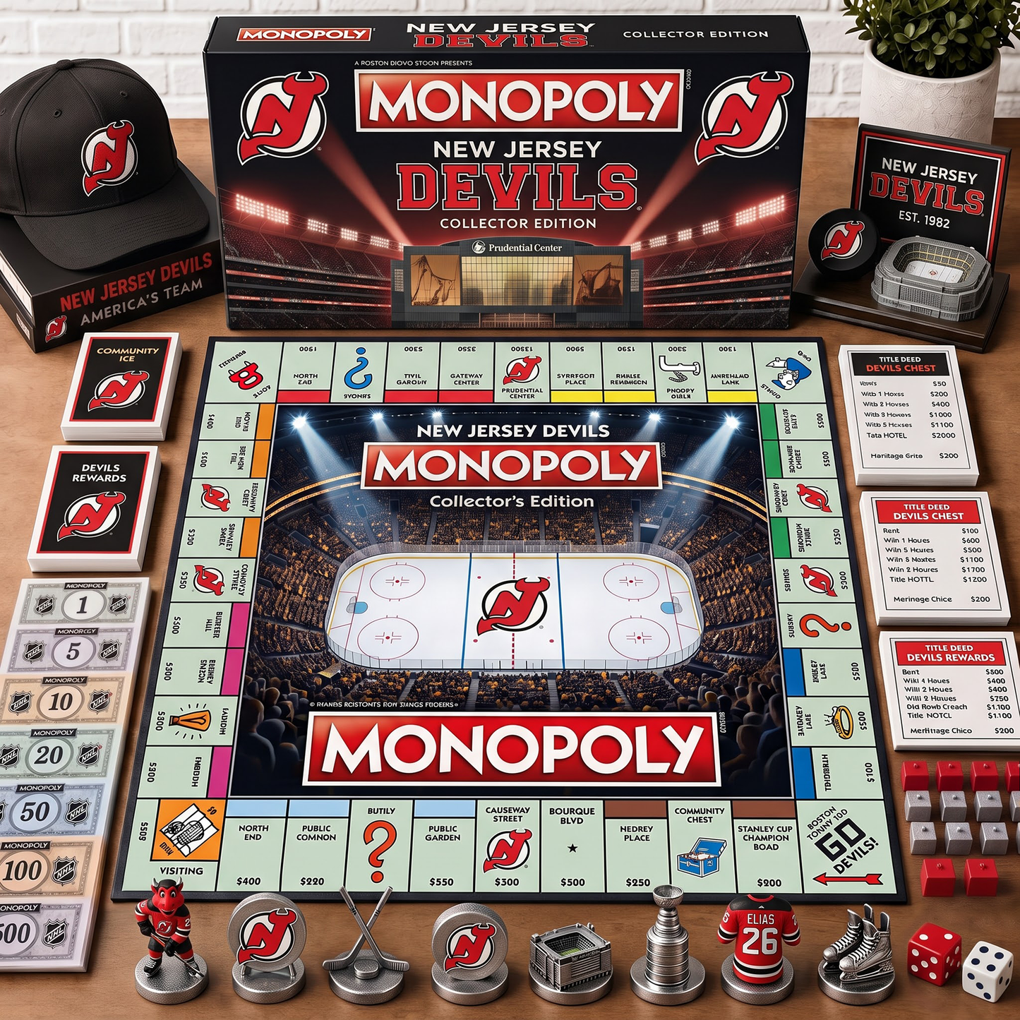 Premium NHL NJD Monopoly Collector Edition Board Game