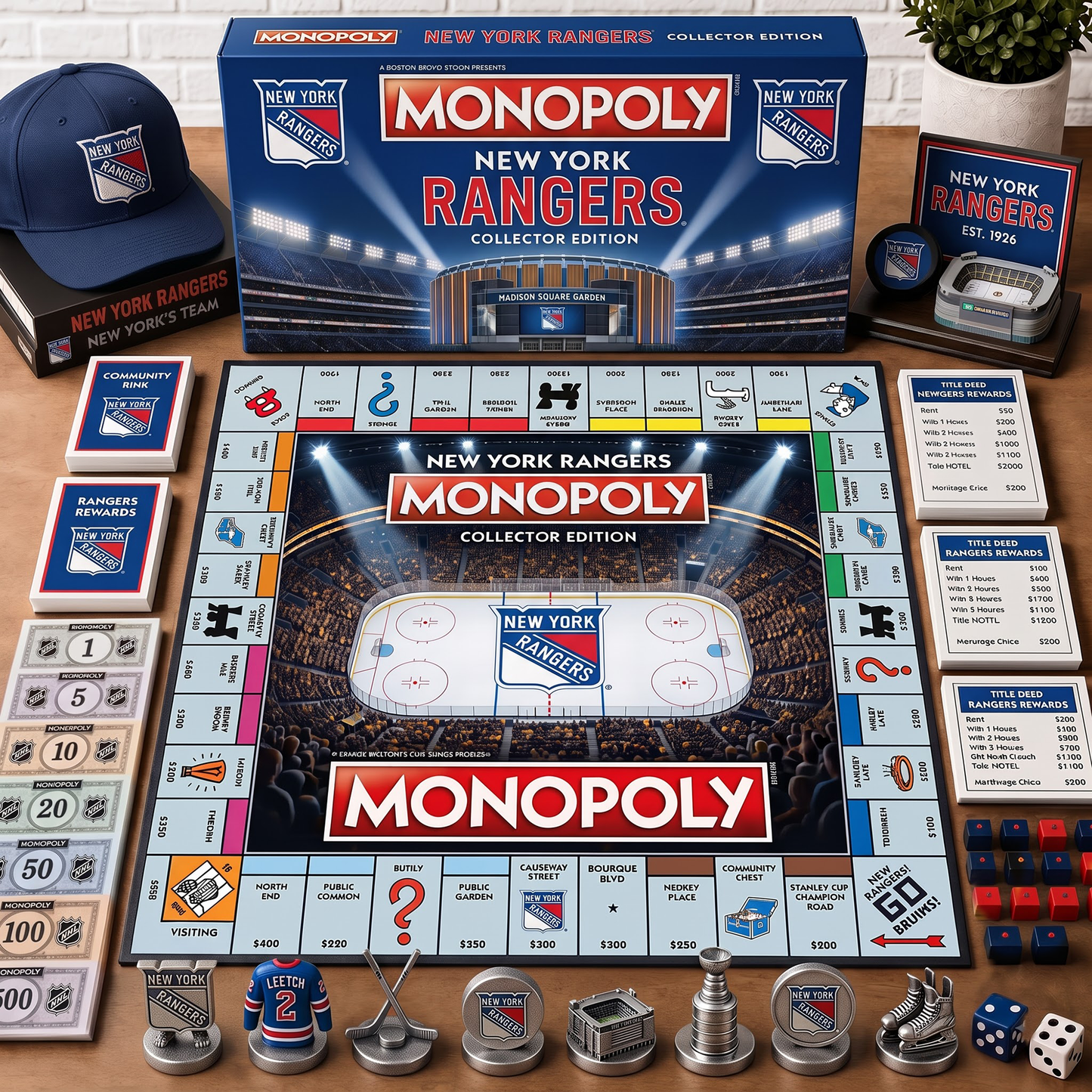 Premium NHL NYR Monopoly Collector Edition Board Game