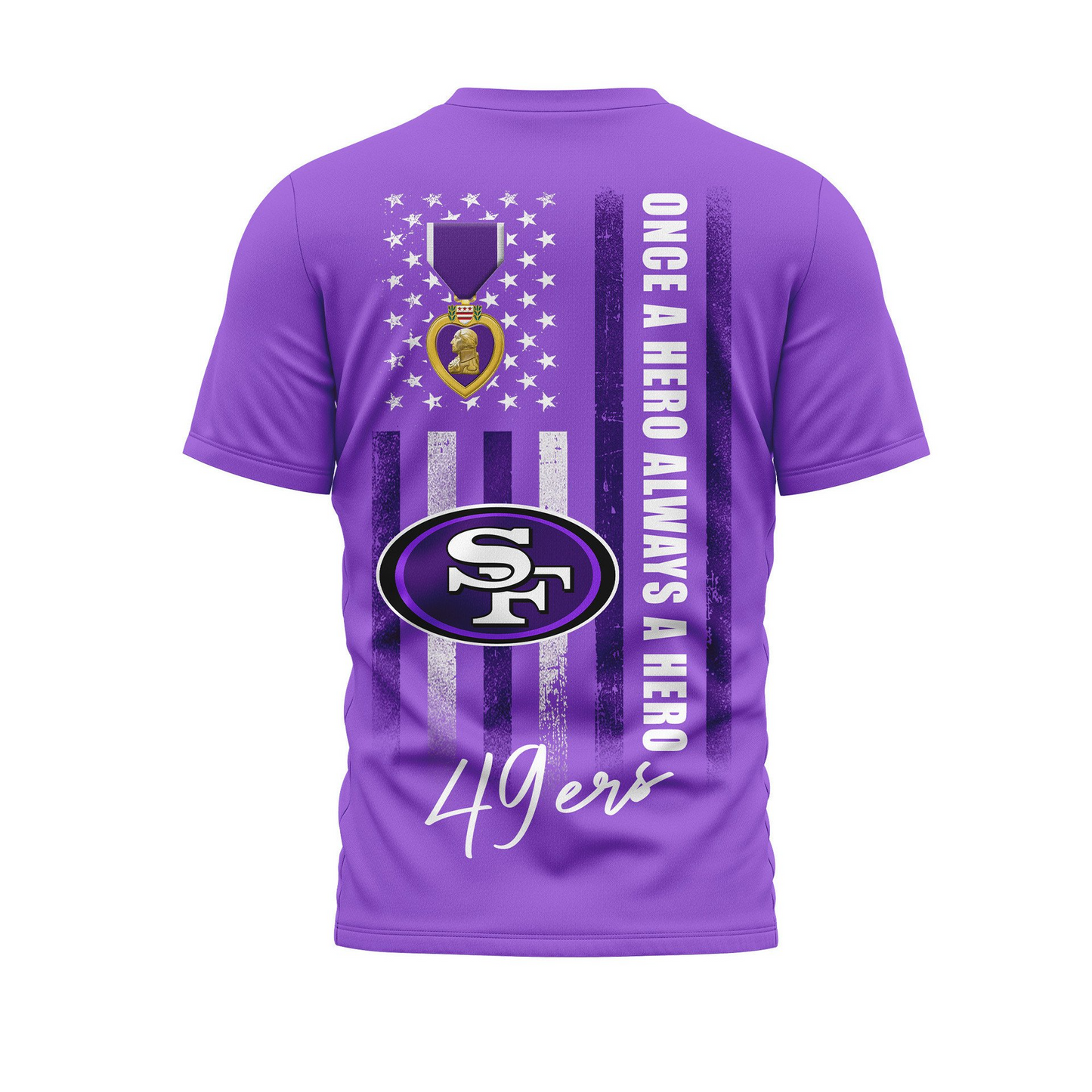 SF 49ers Premium National Purple Hear Day 3D Shirt 300626