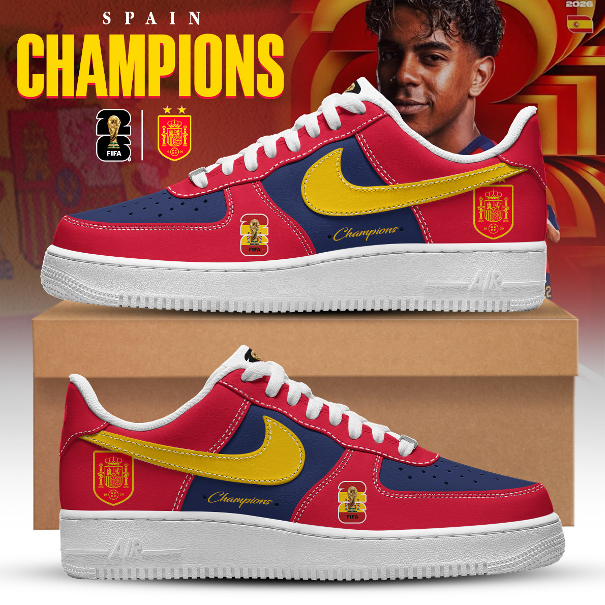 Spain National Football Team 2026 World Cup Champions V2 AF1 Sneakers
