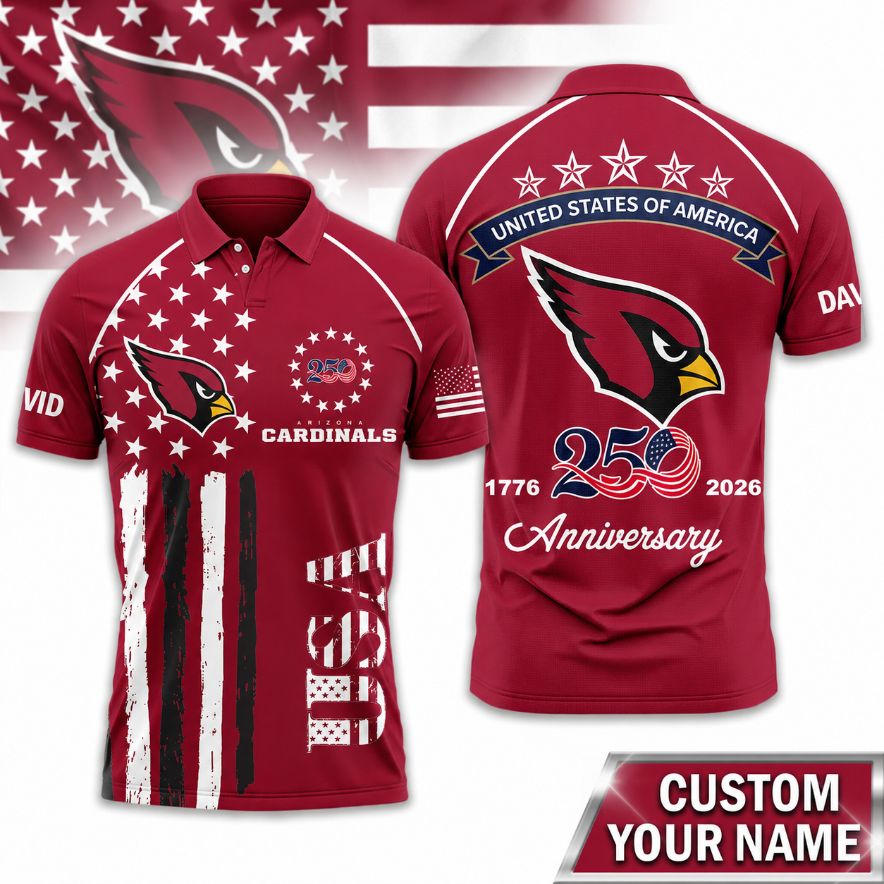 AC Premium NFL American Semiquincentennial Polo Shirt 010726