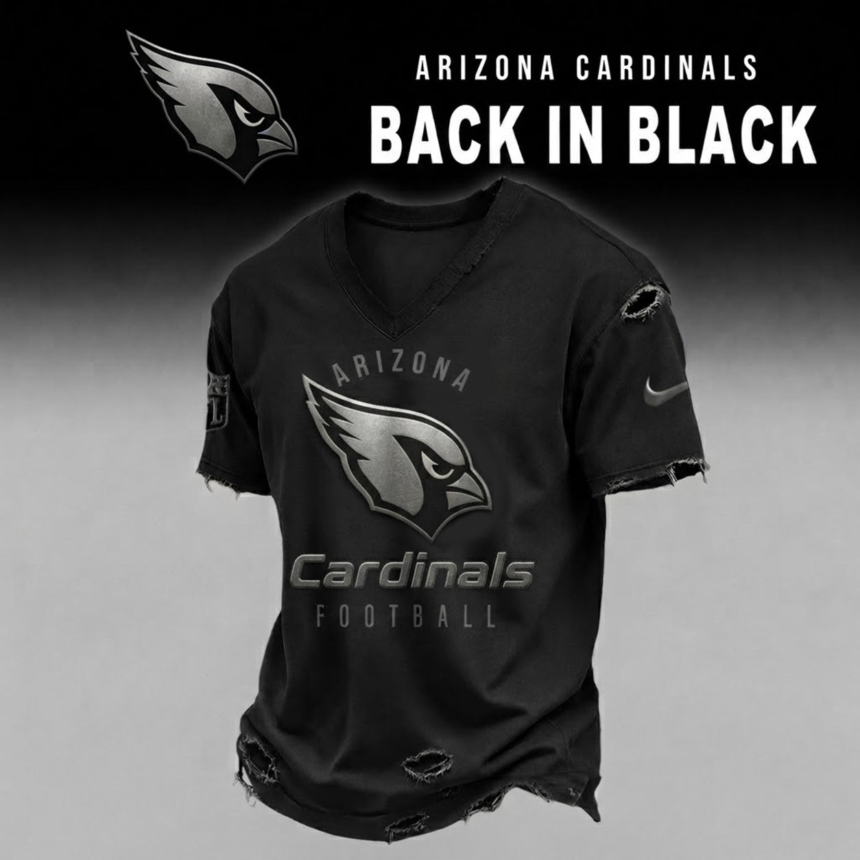 AC x NFL Back In Black V-neck Shirt 290626
