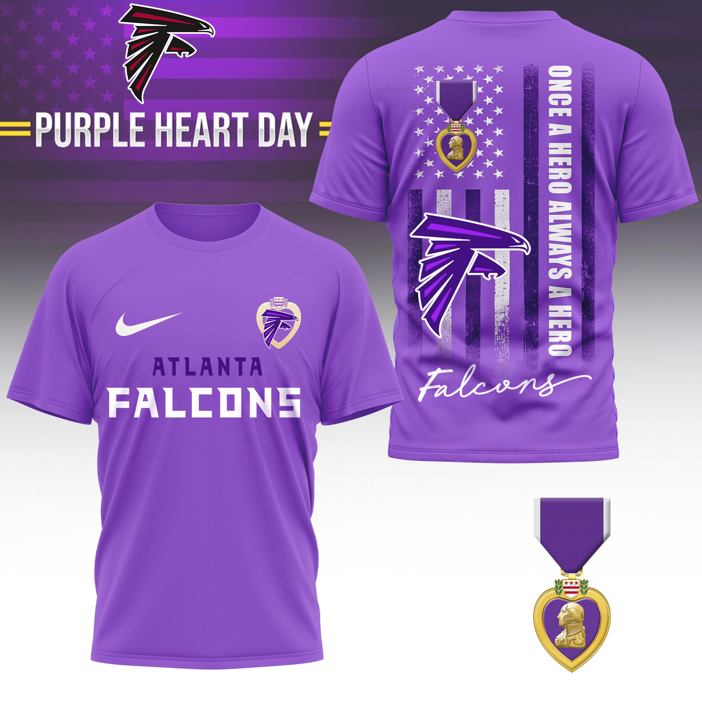 AF Premium National Purple Hear Day 3D Shirt  300626