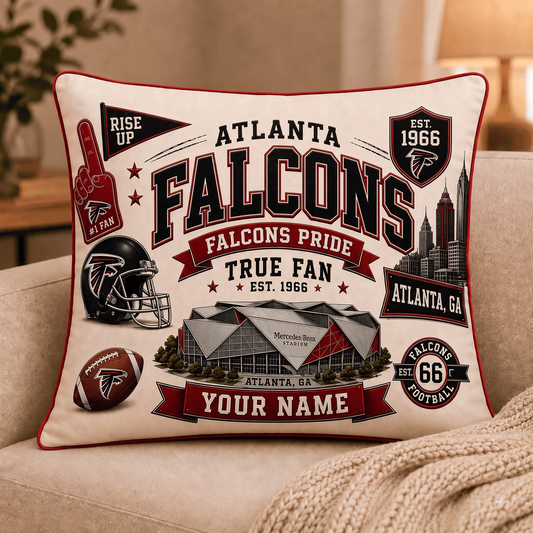 AF x NFL Premium Vintage Pillow Case Personalized Gift For True Fan