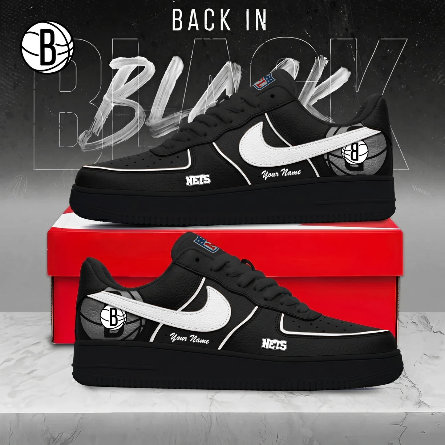BN x NBA Back In Black AF1 Sneakers 270626