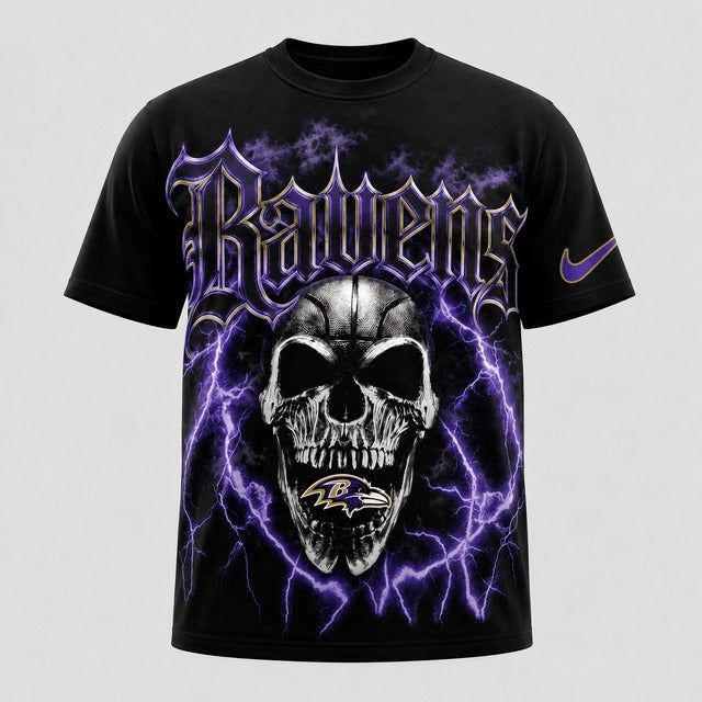 BR Premium NFL Premium Skull Lightning Graphic T-Shirt