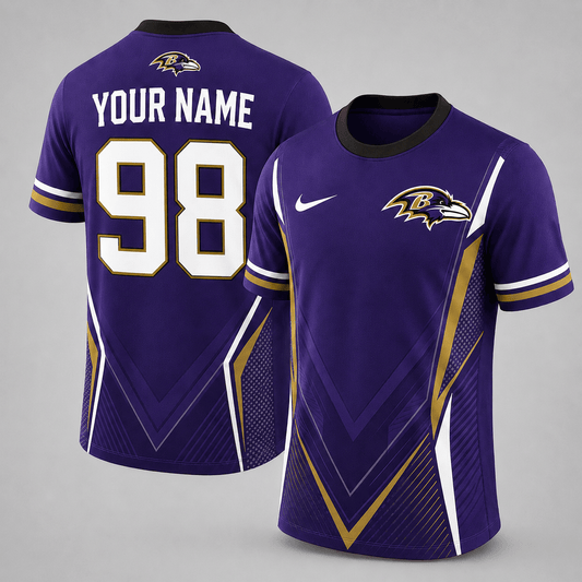 BR x NFL Custom Name Number Personalized Athletic T-Shirt