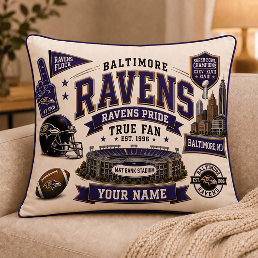 BR x NFL Premium Vintage Pillow Case Personalized Gift For True Fan