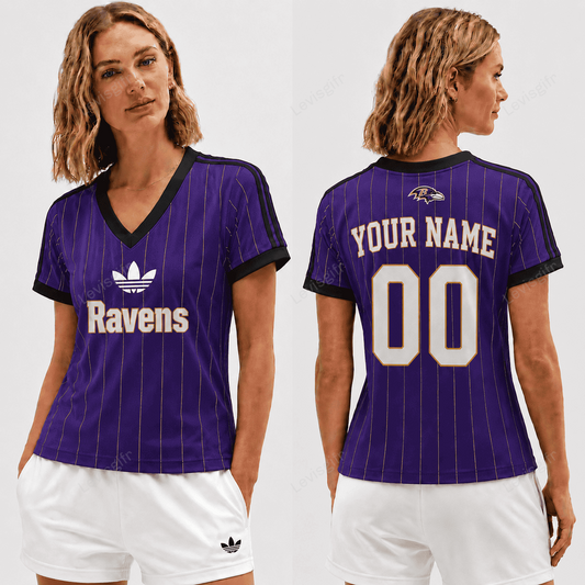 BR x NFL Premium Women V-neck Shirt Personalized Gift For Fan