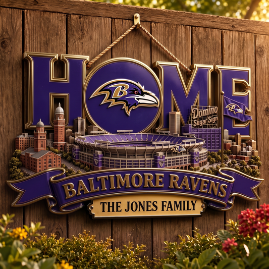 BR x NFL Team Home Metal Sign Custom Any Name Gifts For Home Decor