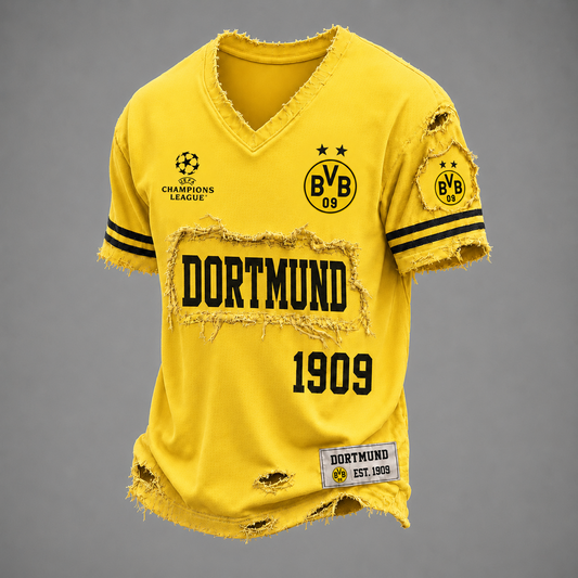 BVB x UEFA LUXURY V-Neck T-Shirt 1806