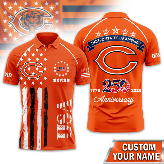 CHI Premium NFL American Semiquincentennial Polo Shirt 010726