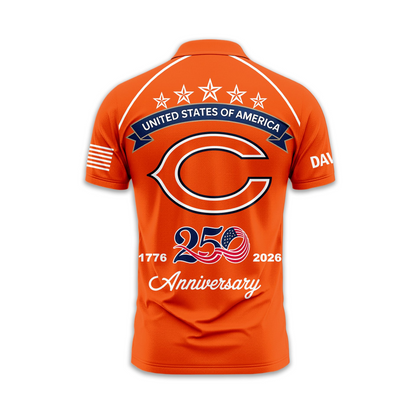 CHI Premium NFL American Semiquincentennial Polo Shirt 010726