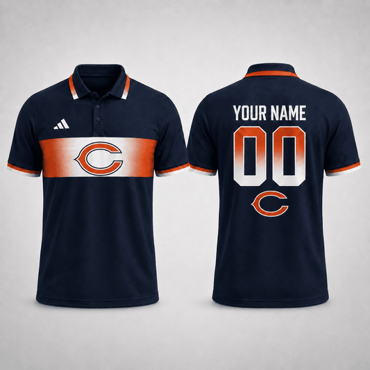 CHI Premium NFL Personalized Match Day Polo Shirt
