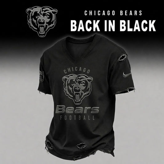 CHI x NFL Back In Black V-neck Shirt 290626