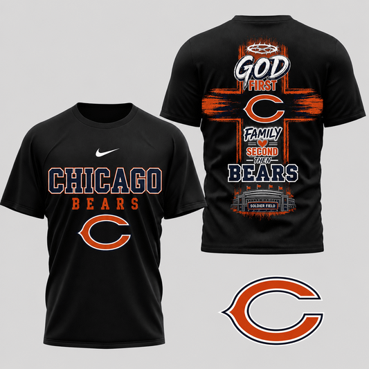 CHI x NFL Faith Family Team Pride 3D T-Shirt 0207