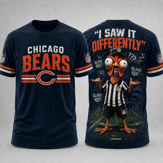 CHI x NFL Premium Funny Blind Referee Mocking 3D Shirt Football Game Day Enthusiasts