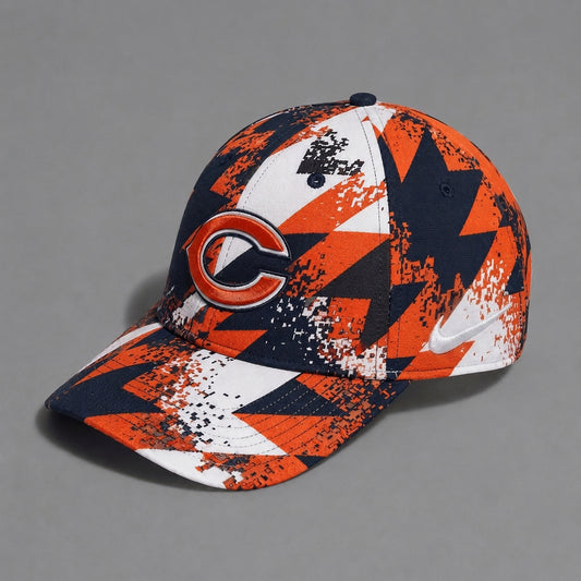 CHI x NFL Premium Sports Fan Geometric Pattern Baseball Cap