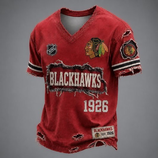 CHI x NHL LUXURY V-Neck T-Shirt 2705 DatND DVT