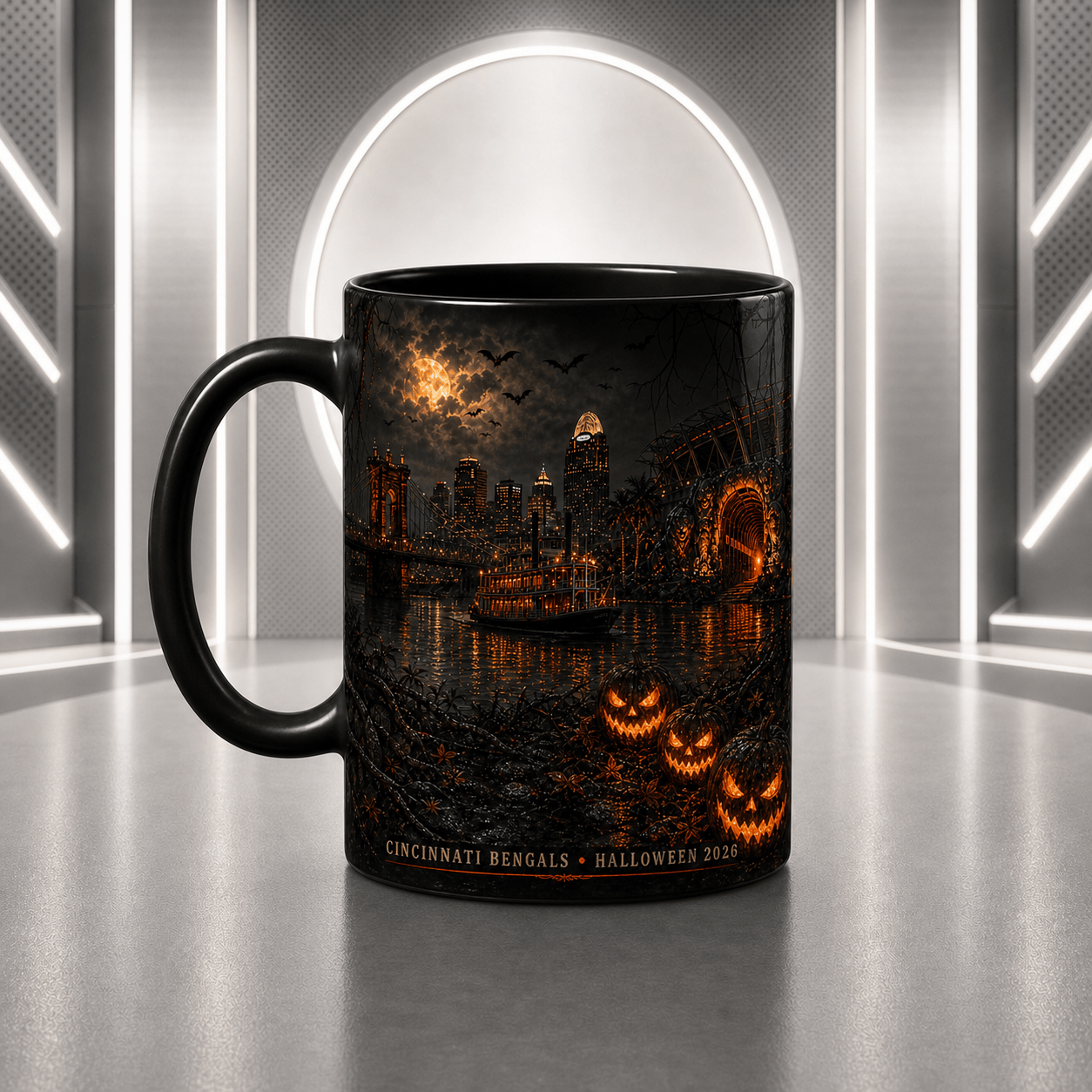 CIN Halloween Football Mug – The Frozen Cornfield Spooky Fan Gift DDT