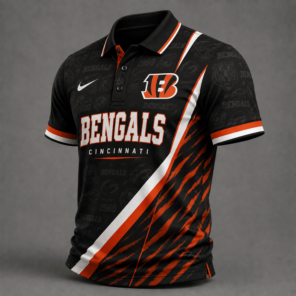 CIN Premium NFL Diagonal Stripe Polo Shirt