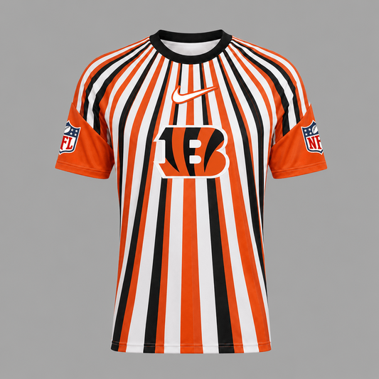CIN Premium NFL Men’s Athletic Vertical Stripe T-Shirt