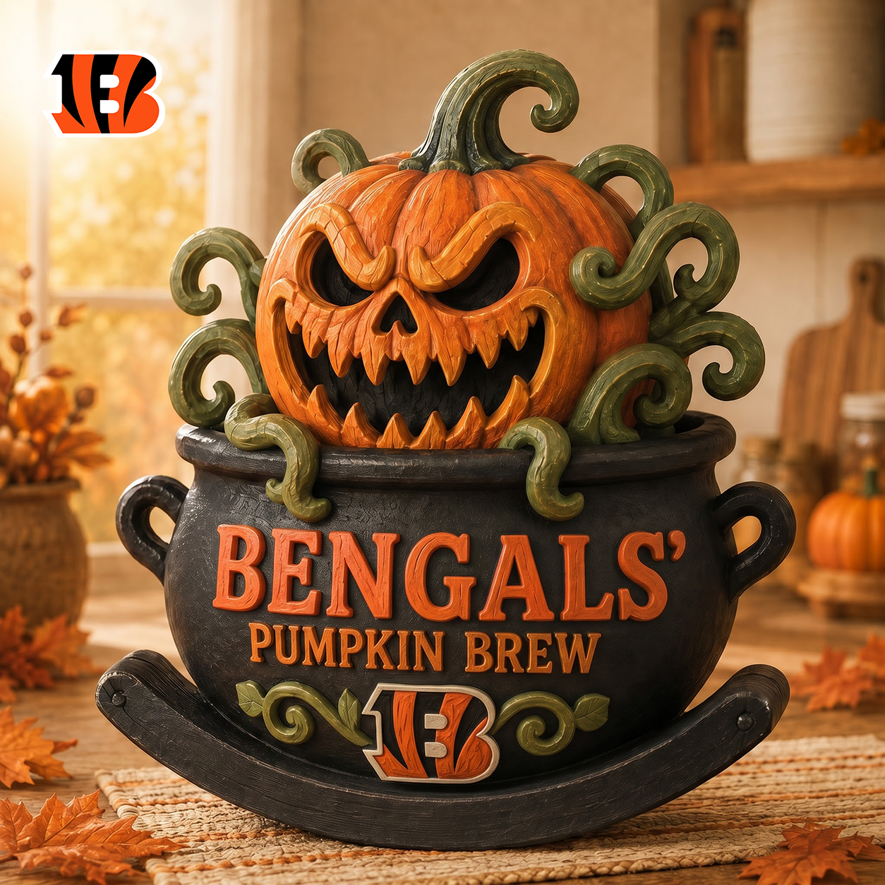CIN Premium Pumpkin Brew Wooden Block Custom Shape 3 Layers
