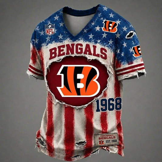 CIN x NFL American Flag Luxury Classic T-shirt 252606
